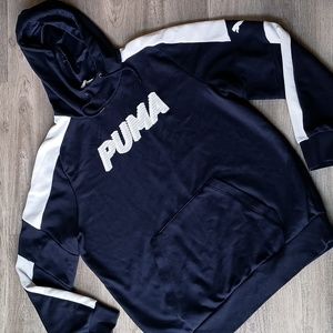 Puma men's navy and white hoodie size large